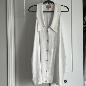Show Me Your Mumu, White Linen Shift Dress, Size Large